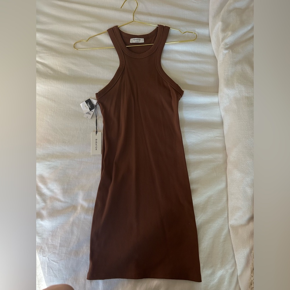 Aritzia Babaton Chocolate Brown Midi Dress